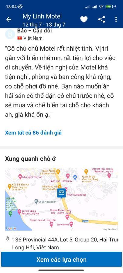 My Linh Motel 976 Duong Vo Thi Sau Long Hai Εξωτερικό φωτογραφία
